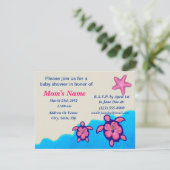 Girl Honu Baby shower Kaart (Staand voorkant)