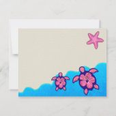 Girl Honu Baby shower Kaart (Achterkant)