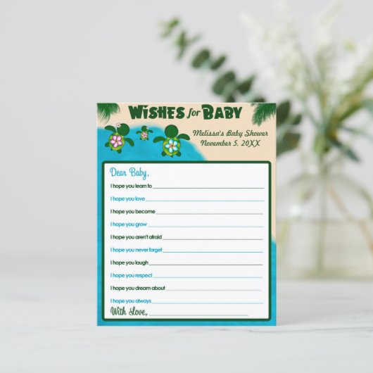 Girl Honu Zee Turtle wil Baby shower roze (Staand voorkant)