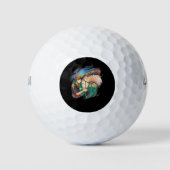 Girl Horse Colorful Golfballen (Voorkant)