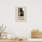 "Girl+Horse=Perfection" Sepuia Horse Poster (Keuken)