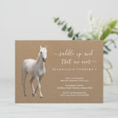 Girl Horse Riding Birthday Party Kaart (Staand voorkant)