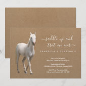 Girl Horse Riding Birthday Party Kaart (Voorkant / Achterkant)