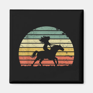 Girl Horse Riding Vintage Cowgirl Texas Ranc Magneet