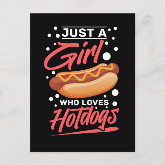 Girl Hotdog Fast Food Grill Briefkaart (Voorkant)