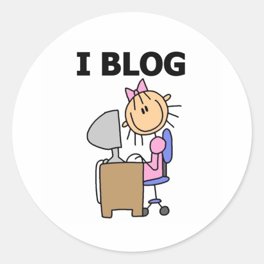Girl I Blog  Ronde Sticker (Voorkant)