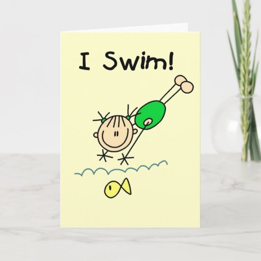 Girl I Swim T-shirts en cadeautjes Kaart (Voorkant)