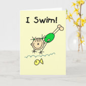Girl I Swim T-shirts en cadeautjes Kaart (Gele Bloem)