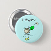 Girl I Swim T-shirts en cadeautjes Ronde Button 5,7 Cm (Voorkant /achterkant)