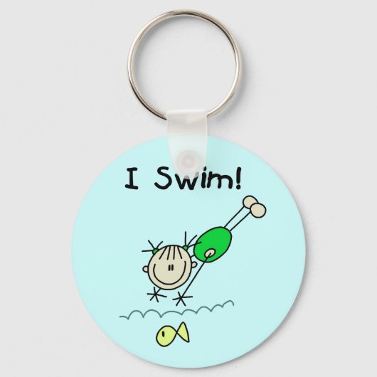 Girl I Swim T-shirts en cadeautjes Sleutelhanger (Voorkant)