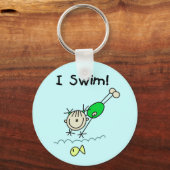 Girl I Swim T-shirts en cadeautjes Sleutelhanger (Voorkant)