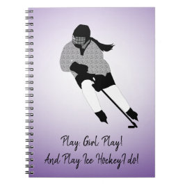Girl Ice Hockey Player Notitieboek