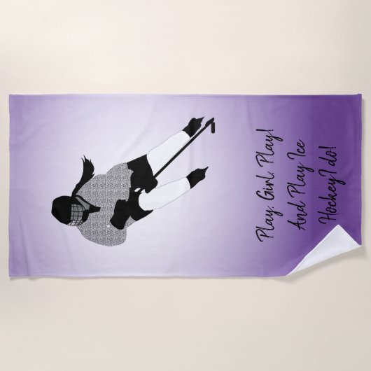 Girl Ice Hockey Player Strandlaken (Voorkant)