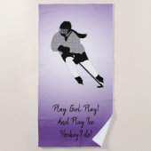 Girl Ice Hockey Player Strandlaken (Voorkant)