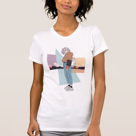 Girl Illustration Aesthetic T-Shirt (Voorkant)