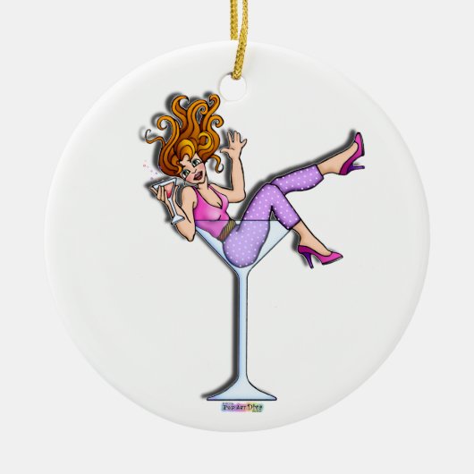 Girl in a Martini Glass Ornament - Lil Red (Voorkant)