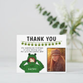 Girl in Frog Hoody Stars Foto van Birthday Dank je Briefkaart (Staand voorkant)