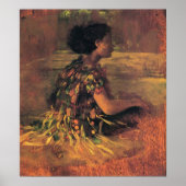 'Girl in Grass Dress' - John LaFarge Print (Voorkant)