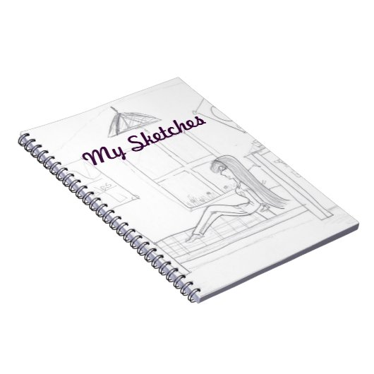 Girl in Room Sketch Book Notitieboek (Rechterzijde)