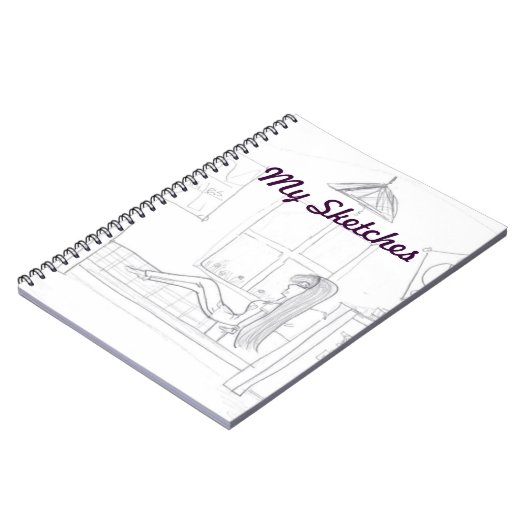 Girl in Room Sketch Book Notitieboek (Linkerzijde)