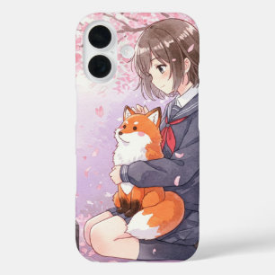 Girl in School Uniform beroemd gemaakt door Natash iPhone 16 Hoesje