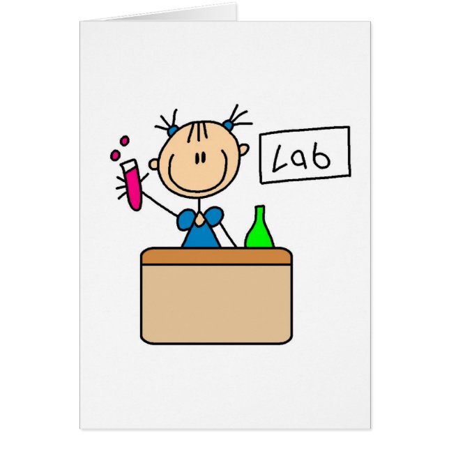 Girl in Science Lab Card (Voorkant)