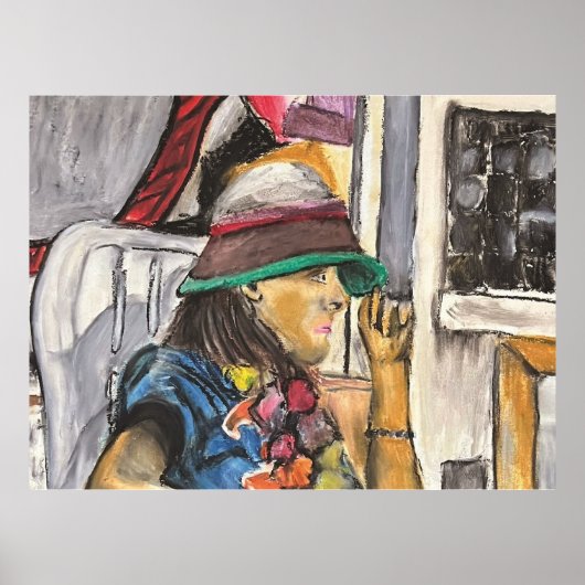 Girl in Vivid Hat Poster (Voorkant)