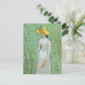 Girl in White beroemd gemaakt door Vincent van Gog Briefkaart (Staand voorkant)