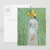 Girl in White beroemd gemaakt door Vincent van Gog Briefkaart (Voorkant / Achterkant)