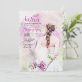 Girl in White Dress Invitation Kaart (Staand voorkant)