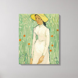 Girl in White Van Gogh Canvas Print