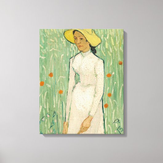 Girl in White Van Gogh Canvas Print (Voorkant)