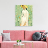 Girl in White Van Gogh Canvas Print (Insitu (Woonkamer))