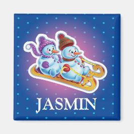 Gir'l initiaal sneeuwpoppen magneet