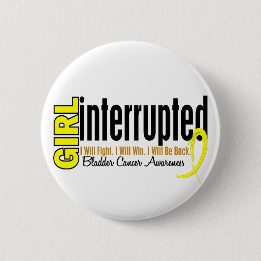 Girl Interrupte 1-bladerkanker Ronde Button 5,7 Cm (Voorkant)