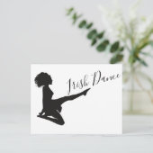 Girl Irish Dancer Soft Shoe Black en White Dance Briefkaart (Staand voorkant)