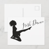 Girl Irish Dancer Soft Shoe Black en White Dance Briefkaart (Voorkant / Achterkant)