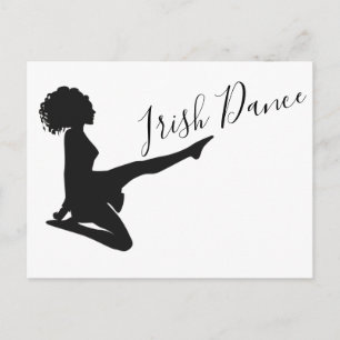 Girl Irish Dancer Soft Shoe Black en White Dance Briefkaart