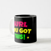 GiRL JE HEBT DIT Tweekleurige Koffiemok (Voorkant links)
