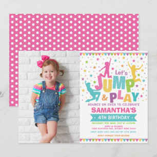 Girl Jump Birthday/Trampoline Party Bounce House Kaart