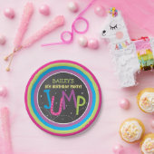 Girl Jump Party Trampoline Party Chalkboard Papieren Bordje (Feest)