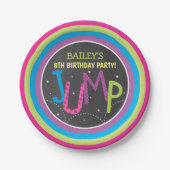 Girl Jump Party Trampoline Party Chalkboard Papieren Bordje (Voorkant)