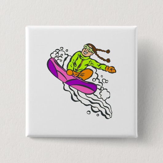 Girl Jumper Vierkante Button 5,1 Cm (Voorkant)