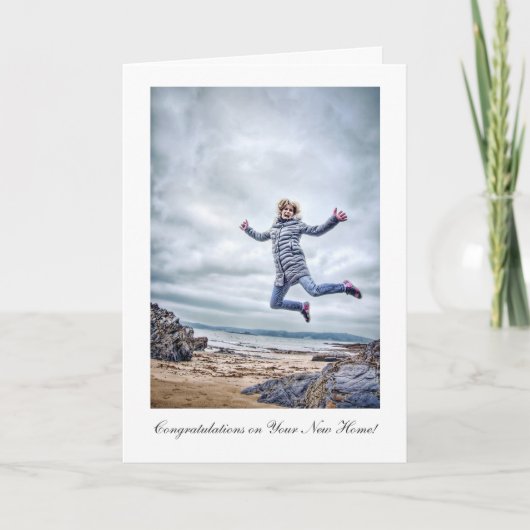 Girl Jumping for Joy - Gefeliciteerd met nieuw hui Kaart (Voorkant)