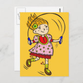 Girl Jumping Rope Briefkaart (Voorkant / Achterkant)