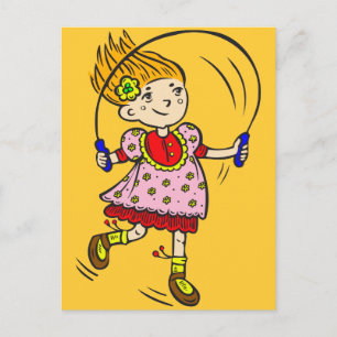Girl Jumping Rope Briefkaart