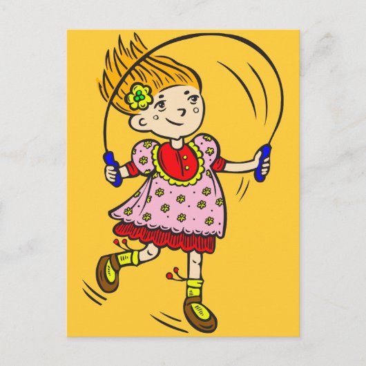 Girl Jumping Rope Briefkaart (Voorkant)
