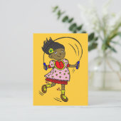 Girl Jumping Rope Briefkaart (Staand voorkant)