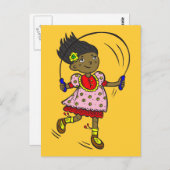 Girl Jumping Rope Briefkaart (Voorkant / Achterkant)
