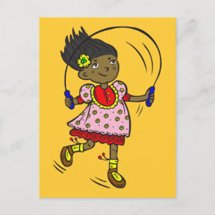 Girl Jumping Rope Briefkaart